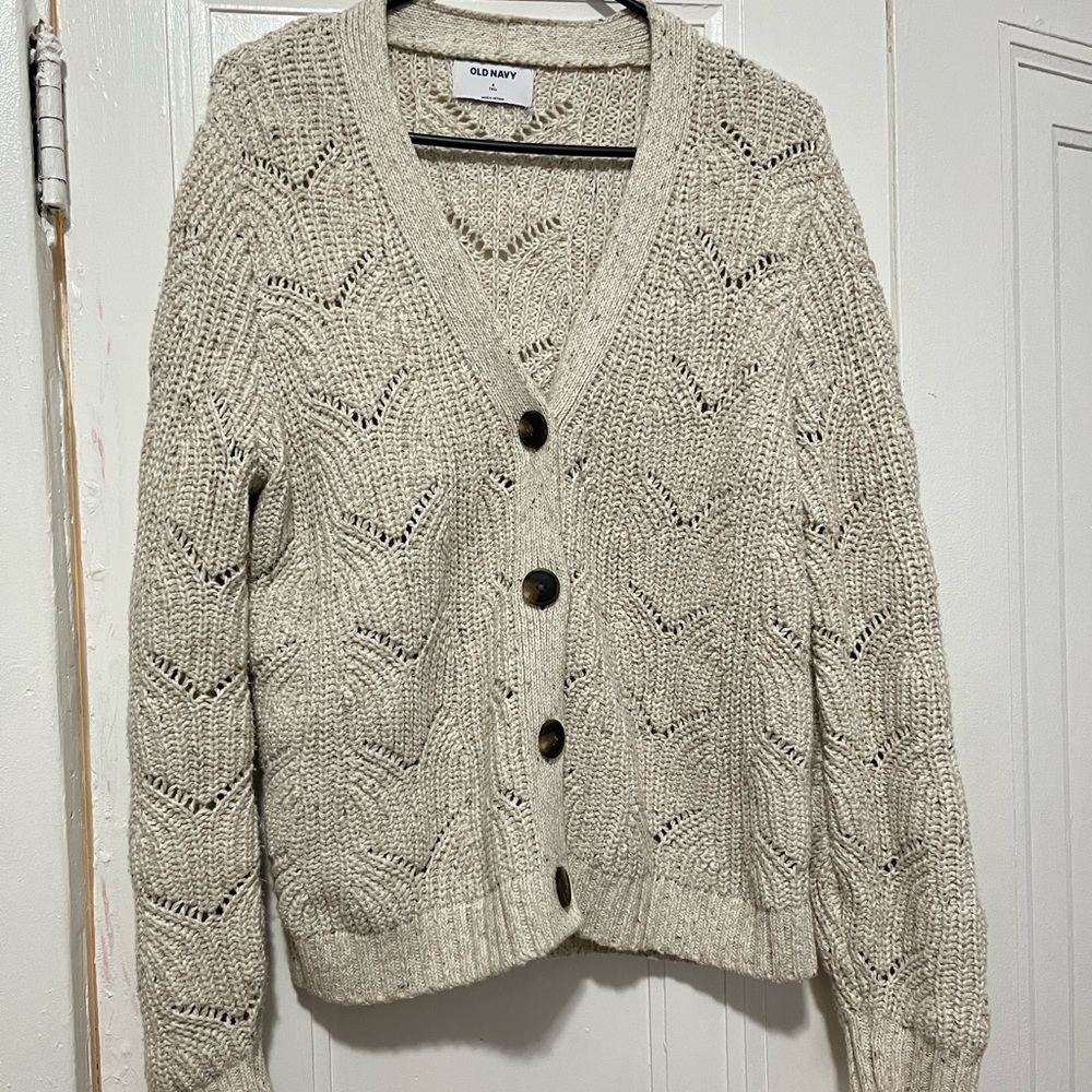 Old navy textured oatmeal sweater cardigan